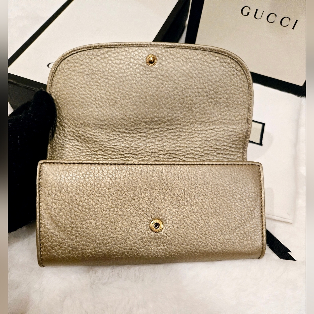 Gucci Metallic Cellarius Calfskin 1973 Continental Wallet - Picture 11 of 16